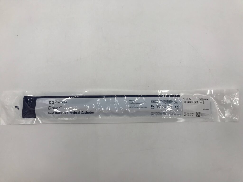 Covidien 8404 Dover Red Rubber Urethral Catheter Coudé Tip 16 Fr/Ch (X ...