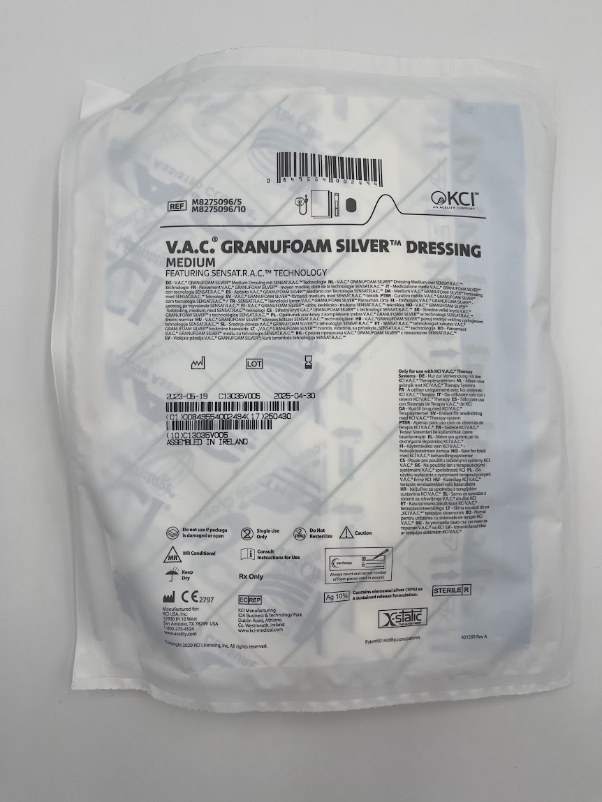 KCI M8275096 V.A.C Granufoam Silver Dressing, Medium (X)