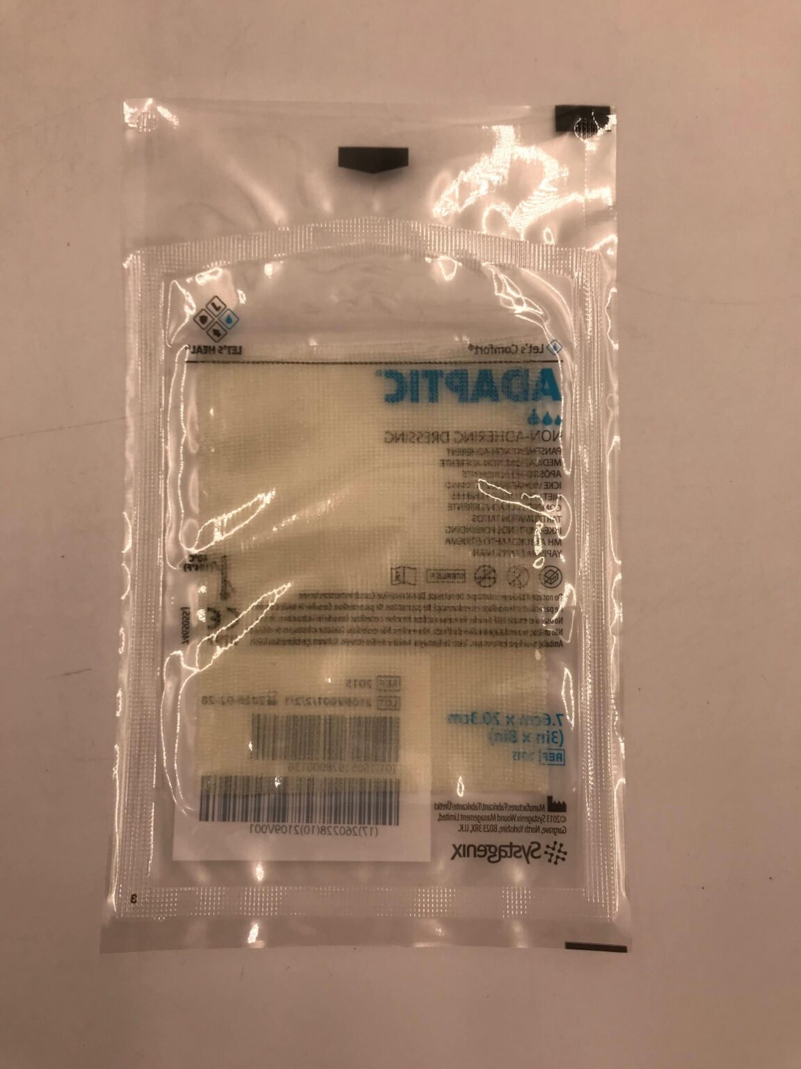 SYSTAGENIX 2015 Adaptic Non-Adhering Dressing 7.6cm x 20.3cm (24