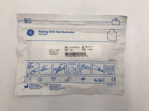 GRAPHIC CONTROLS 2104780-001 Resting ECG Tab Electrodes Hydrogel (100/Pkg)(X)