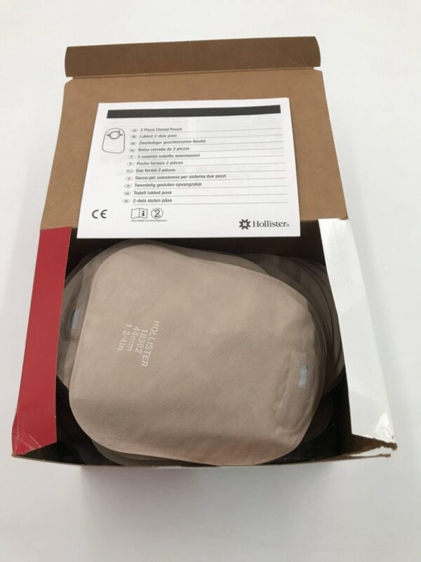 Hollister 18392 New Image 2-Piece Closed Ostomy Pouch, Beige, Filter 1 3/4" (60/Box)