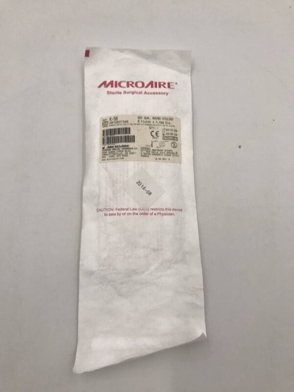 MicroAire K-56 SST Bur, Round Otology 8 Flutes x 5.5mm Dia. (X)
