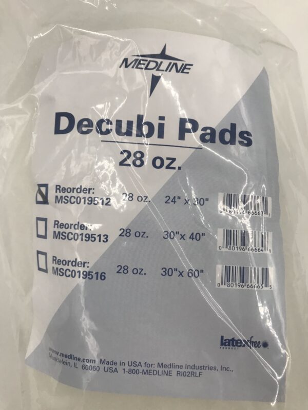 Medline MSC019512 Decubi Pads 28oz 24" x 30"