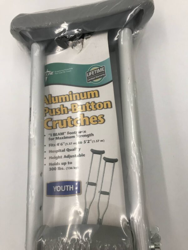 Medline MDSV80536 Aluminium Push-Button Crutches 4'6"-5'2"