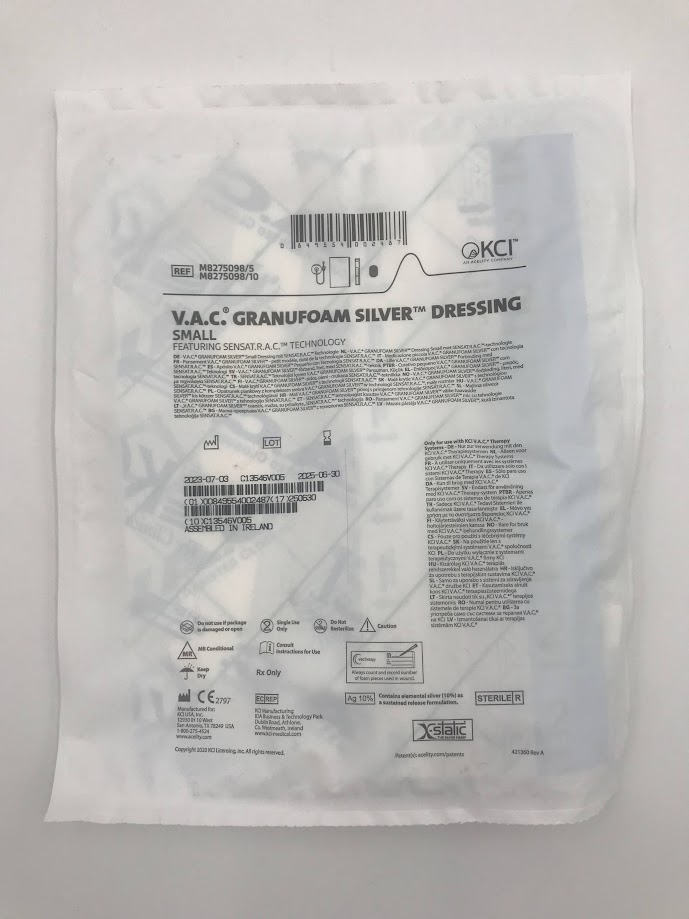KCI M8275098 V.A.C. Granufoam Silver Dressing Small (X)