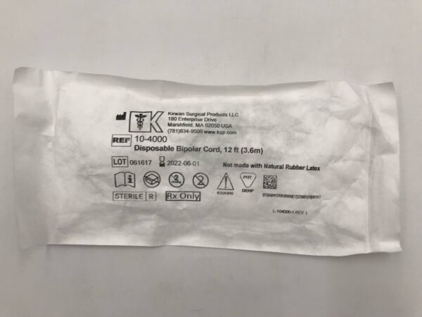 Kirwan 10-4000 Disposable Bipolar Cord, 12ft (X)