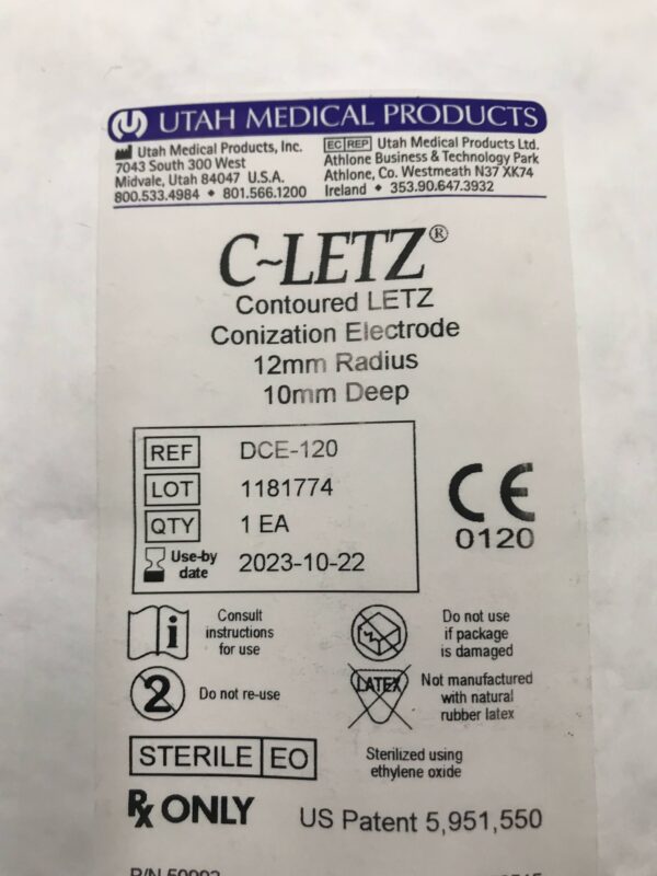 Utah DCE-120 C-Letz Contoured LETZ Conization Electrode 12mm Radius 10mm Deep