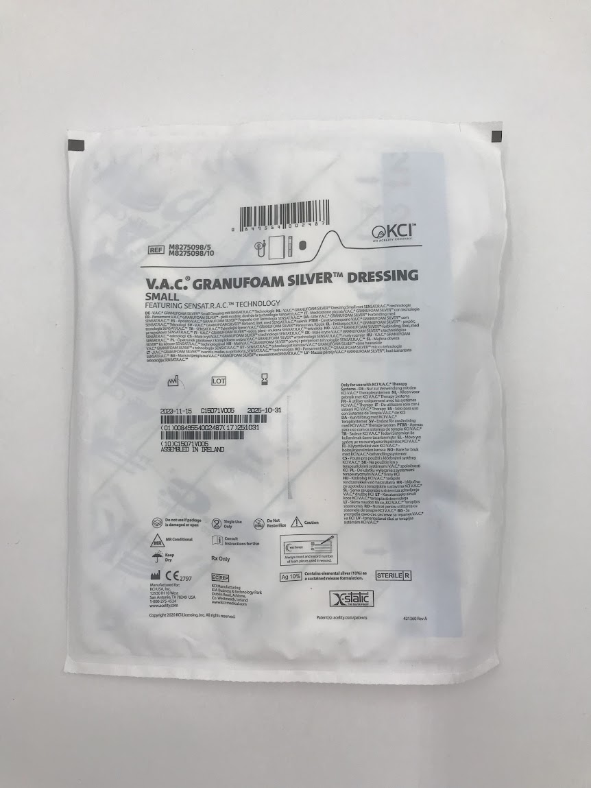 KCI M8275098 V.A.C. Granufoam Silver Dressing Small (X)