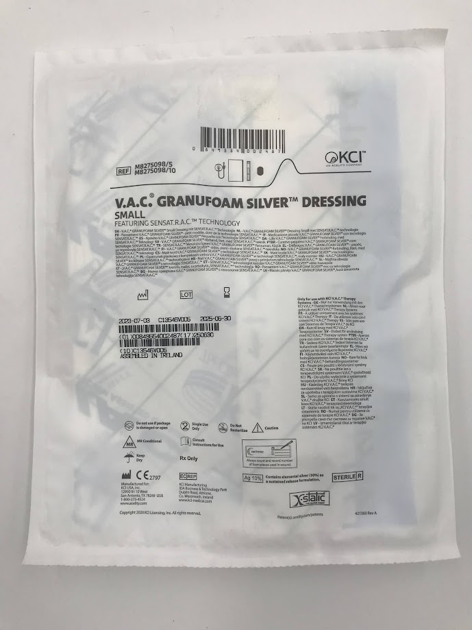KCI M8275098 V.A.C. Granufoam Silver Dressing Small (X)
