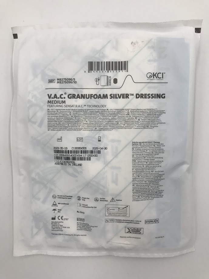 KCI M8275096 V.A.C Granufoam Silver Dressing, Medium (X)