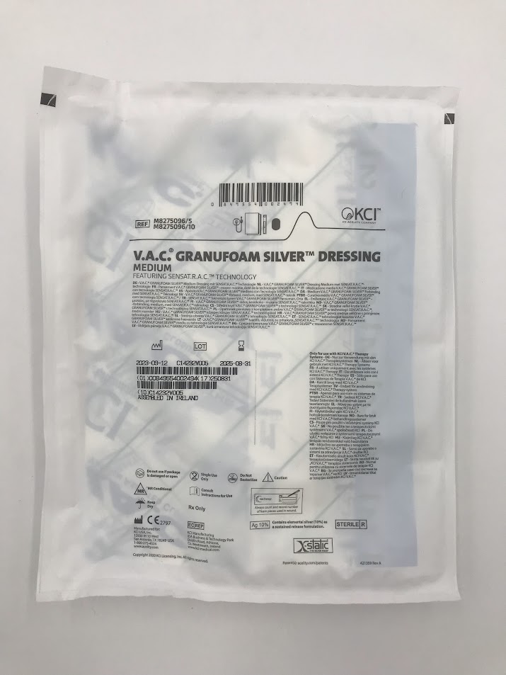 KCI M8275096 V.A.C Granufoam Silver Dressing, Medium (X)