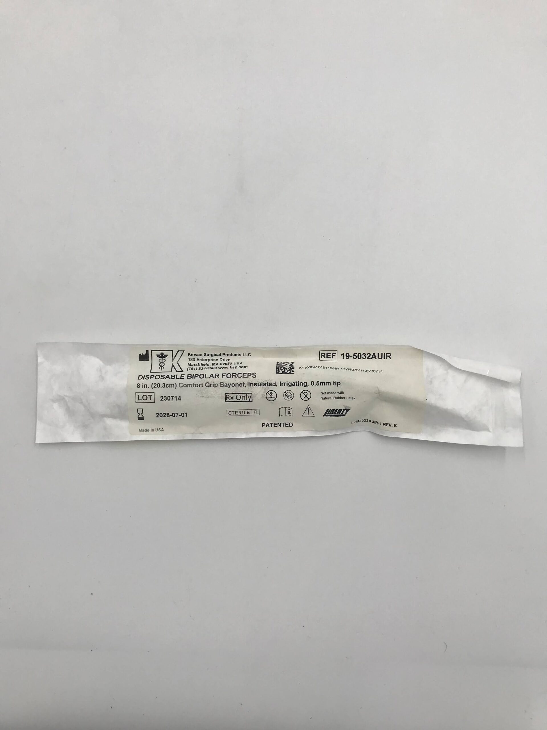Kirwan Surgical 19-5032AUIR Disposable Bipolar Forceps 8" COHEN Bayonet