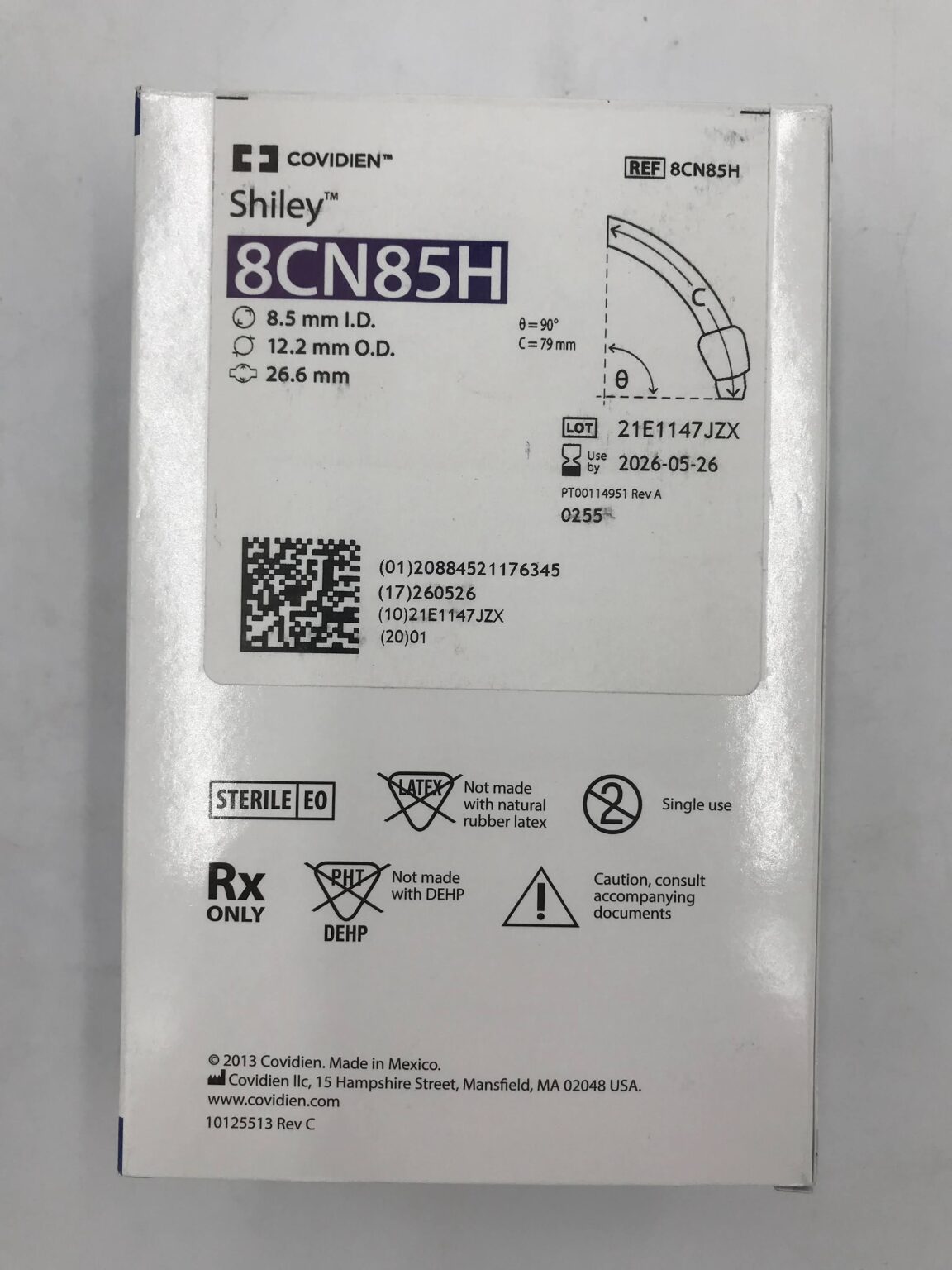 COVIDIEN 8CN85H Shiley Adult Flexible Tracheostomy Tube w