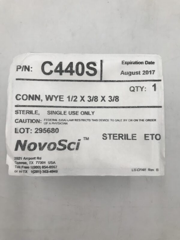 NovoSci C440S Conn Wye Reducing Connector Y 1/2" x 3/8" x 3/8" (X)