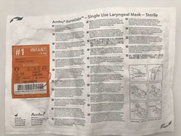 Ambu 408100000 AuraGain Laryngeal Mask #1 Infant <5 kg (X)
