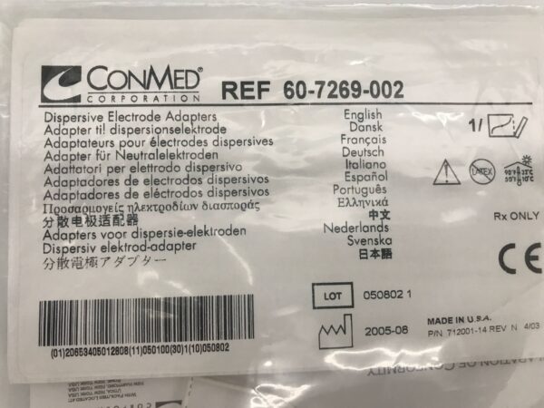 ConMed 60-7269-002 Dispersive Electrode Adapters