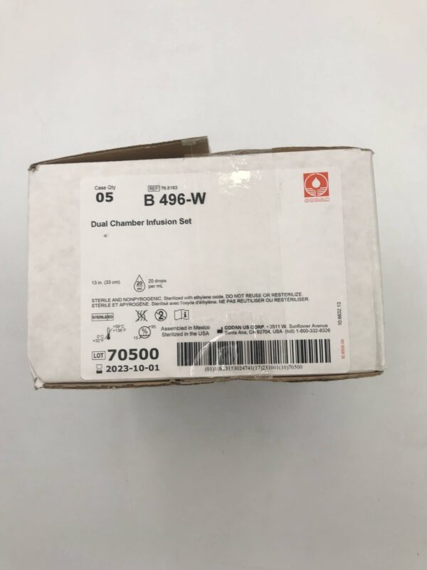 Codan 76.8183 Dual Chamber Infusion Set (5/Box)