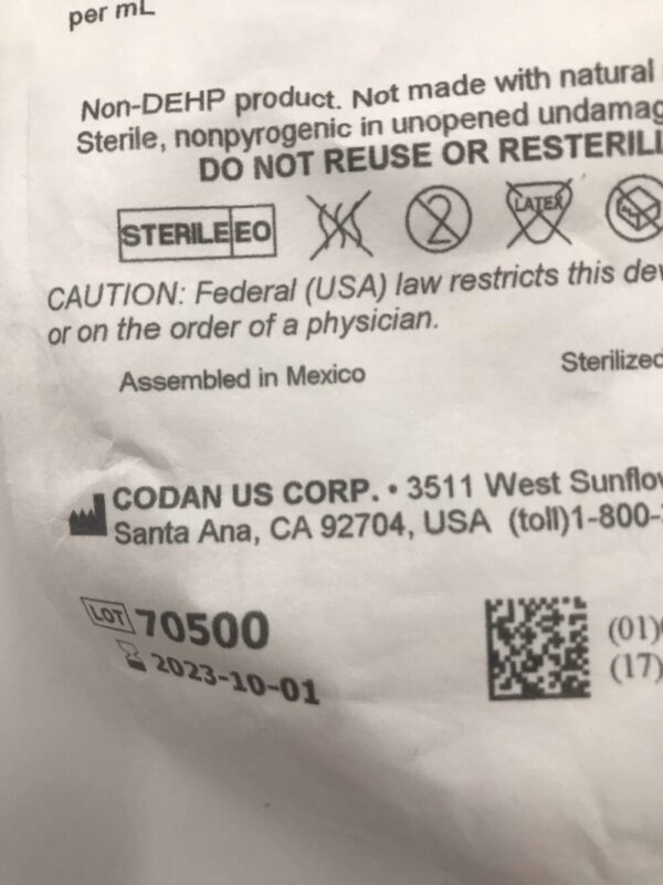 Codan 76.8183 Dual Chamber Infusion Set (5/Box)