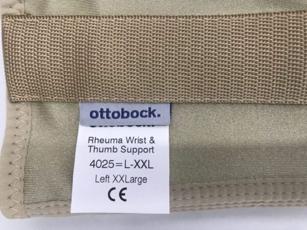 OTTOBOCK 4025 Manu Rheuma Pollex Wrist Support Beige XXL Left w/Flex Thumb