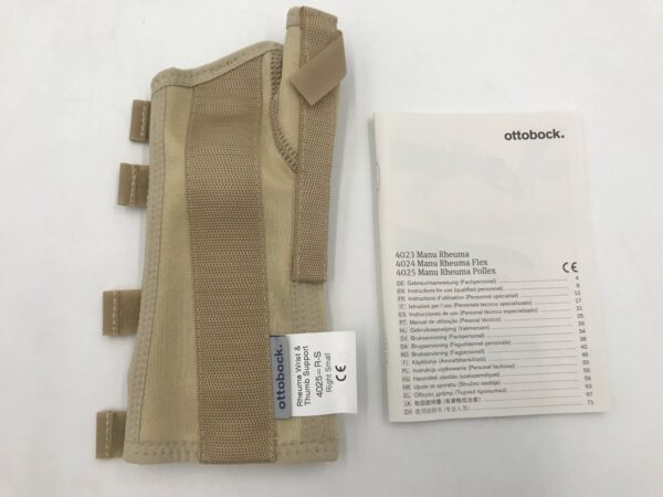 OTTOBOCK 4025Manu Rheuma Pollex Wrist Support Beige S Right w/Flex Thumb