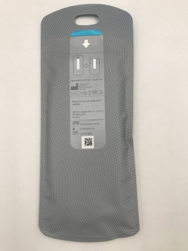 Coloplast 20016 SpeediCath Flex Coudé Pro Ready To Use Curved Tip Male Catheter 44cm, Fr16/5.3mm (X)