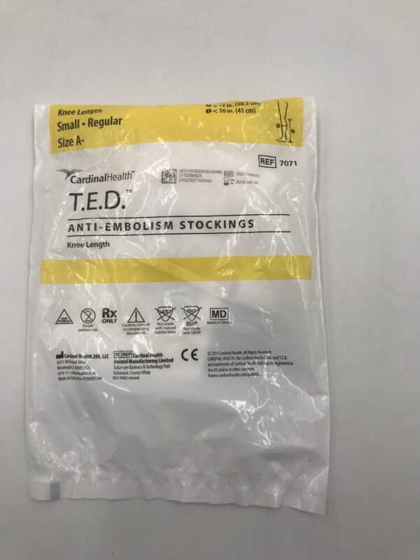 Cardinal Health 7071 T.E.D. Anti-Embolism Stockings Knee Length Small Regular 12in x 16in