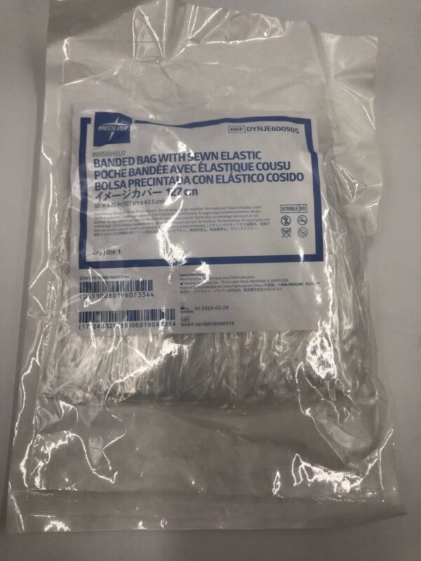 Medline DYNJE60050S Invisishield Banded Bag with Sewn Elastic 50in x 25in