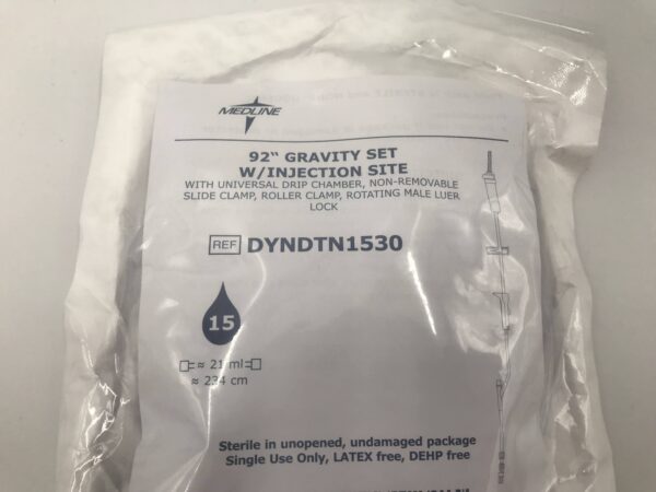 Medline DYNDTN1530 92" Gravity Set w/Injection Site (X)