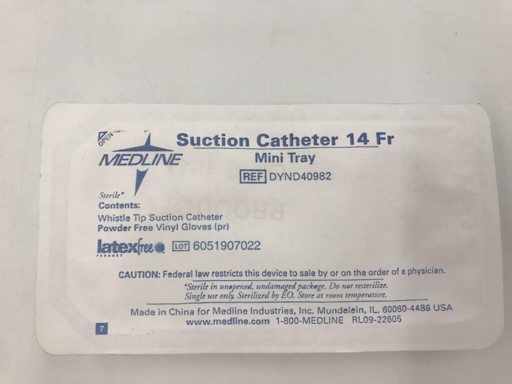 Medline DYND40982 Suction Catheter 14Fr Mini Tray whistle Tip Suction ...