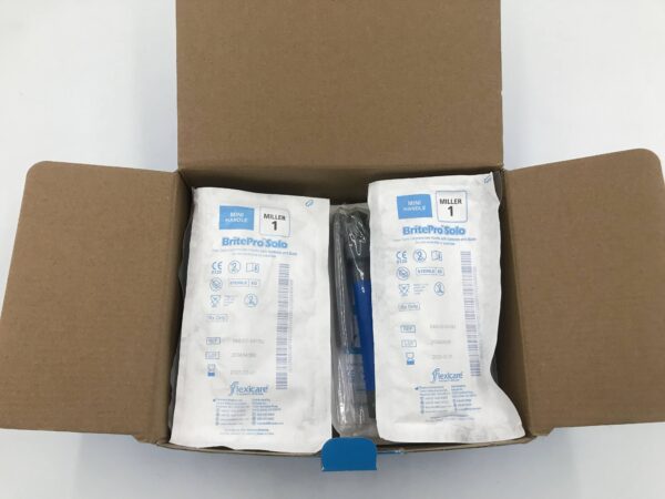Flexicare 040-02-0410U BritePro Solo Single-Use Fiber Optic Mini Handle and Blade Millier 1 (10/Box)