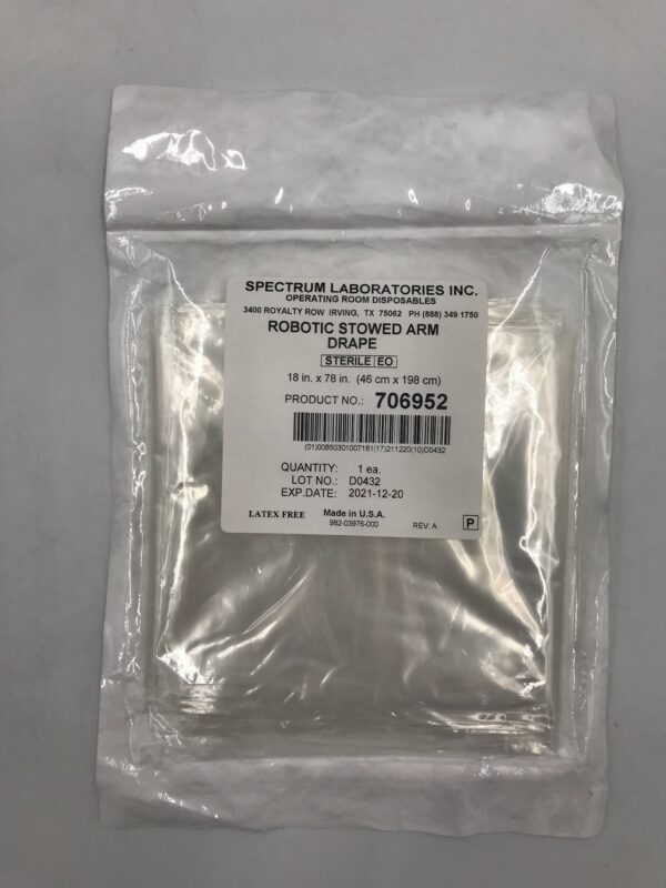 Spectrum Laboratories 706952 Robotic Stowed Arm Drape 18in x 78in (10/Pack) (X)