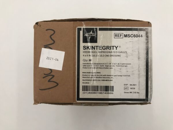 Medline MSC6044 Skintegrity Hydrogel Impregnated Gauze 4 x 4in Dressing (30/Box) (X)