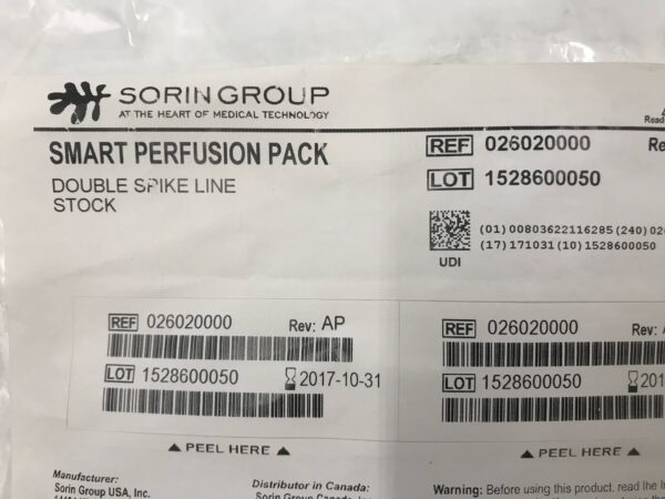 Sorin Group 026020000 Smart Perfusion Pack Double Spike Line Stock (X)