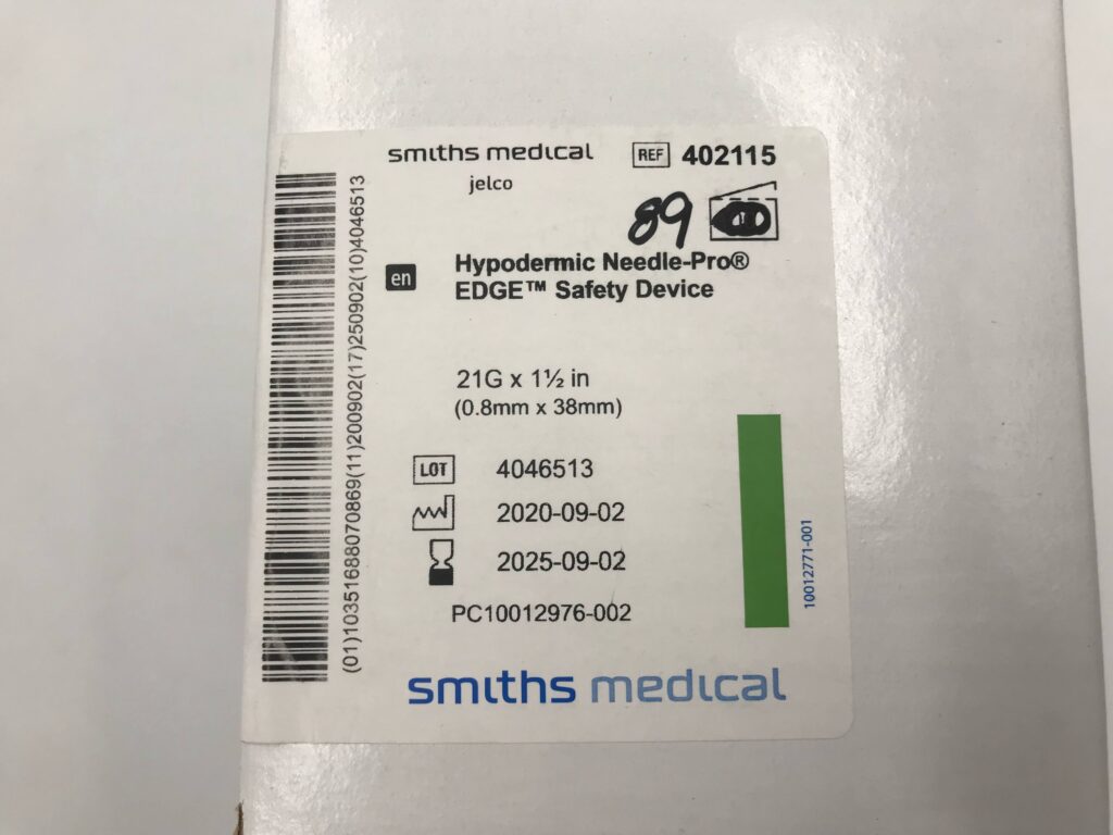 Smiths Medical 402115 Hypodermic Needle-Pro Edge Safety Device 21G