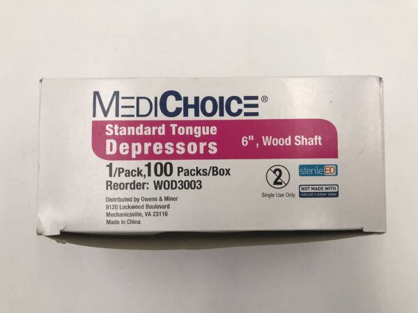 MediChoice WOD3003 Standard Tongue Depressors 6" Wood Shaft (100/Box) (X)