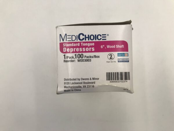 MediChoice WOD3003 Standard Tongue Depressors 6" Wood Shaft (100/Box) (X)