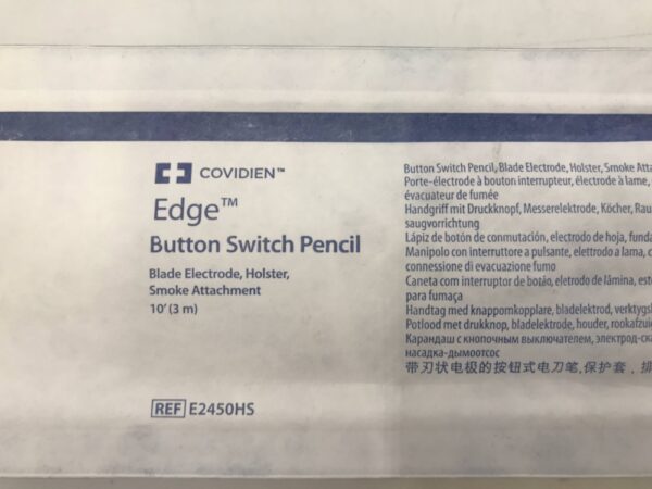 Covidien E2450HS Button Switch Pencil Blade Electrode Holster Smoke Attachment 10' (X)