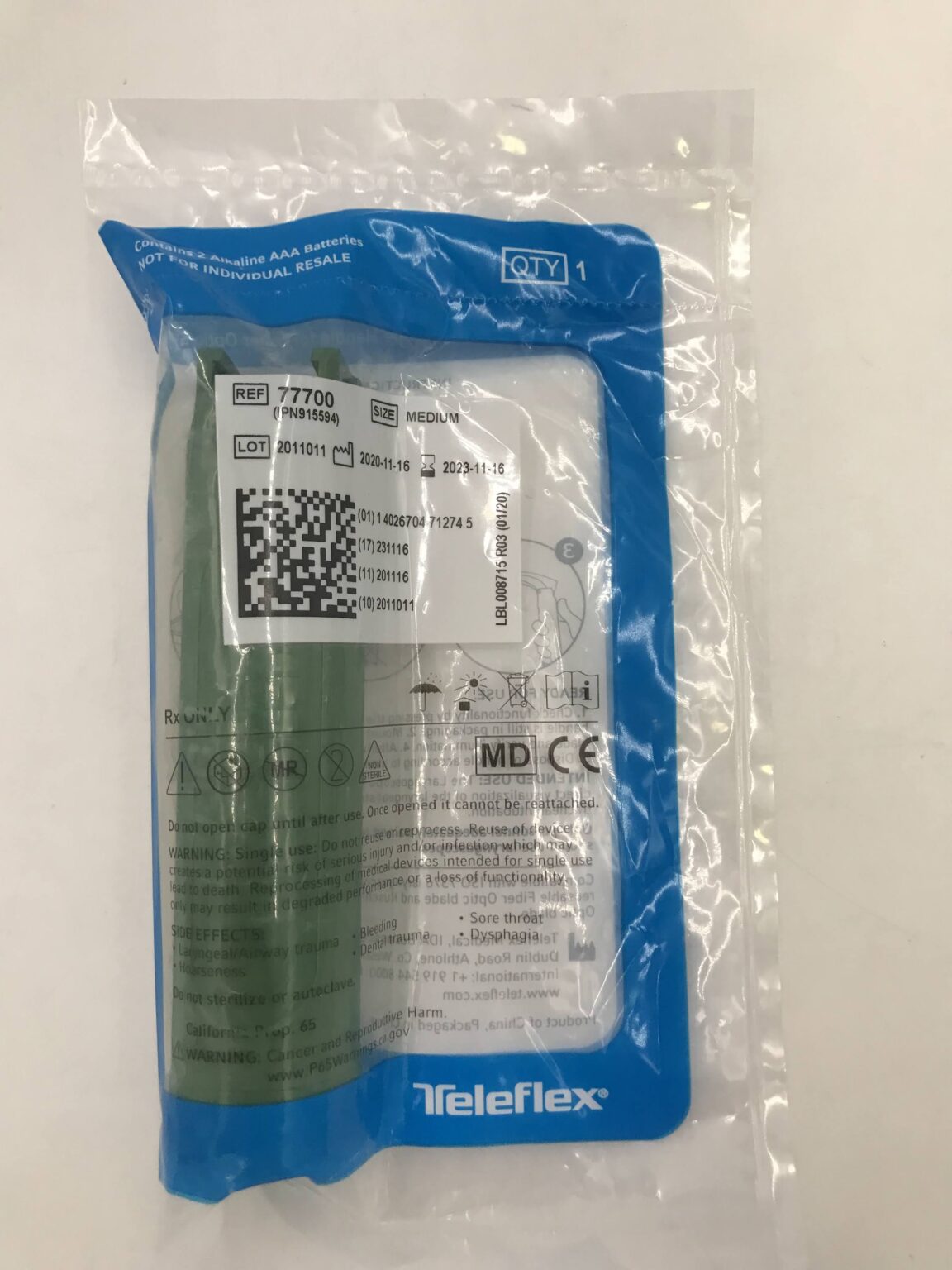 Teleflex Control Handle Teleflex 77700 Rush Dispoled Single-Use Laryngoscope Handle for Fiber ...