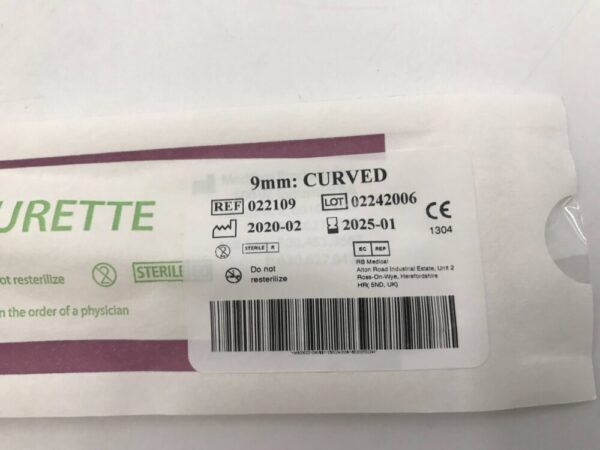 Medgyn 022109 Disposable Rigid Curette 9mm Curved (10/Pack) (X)