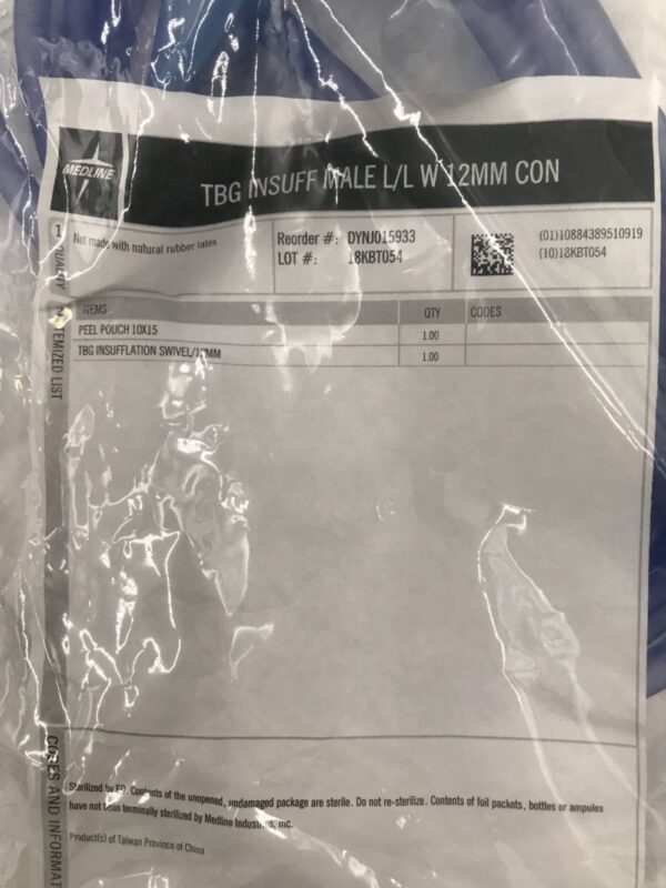 MEDLINE DYNJ015933 TBG Insuff Male L/L W 12mm Con