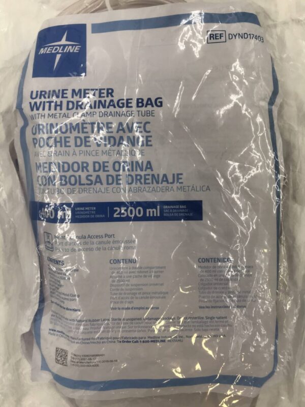 MEDLINE DYND17403 Urine Meter w/ Drainage Bag 400ml Urine Meter 2500ml Drainage Bag (X)