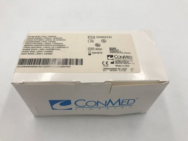 CONMED 5092-224 Round Bur, Long, Carbide 2mm (5/Box)(X)