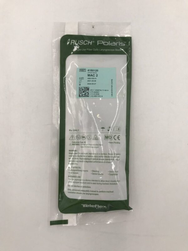 TELEFLEX 4150120 Rusch Polaris Single-Use Fiber Optic Laryngoscope Blade MAC2