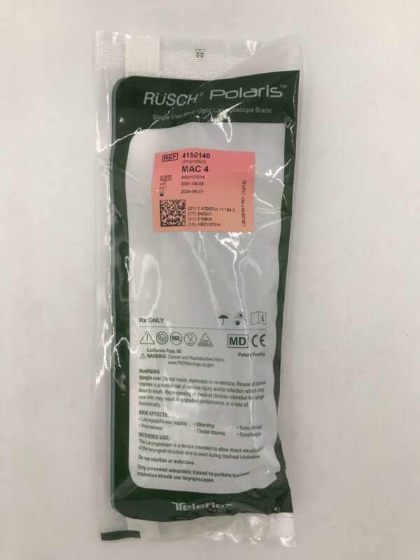 TELEFLEX 4150140 Rusch Polaris Single-Use Fiber Optic Laryngoscope Blade MAC 4