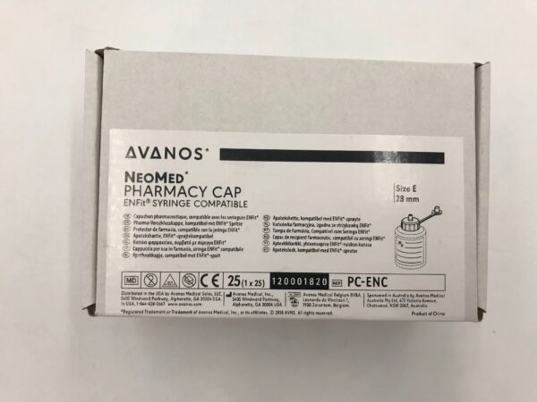 AVANOS PC-ENC NeoMed Pharmacy Cap EnFit Syringe Compatable Size E (25/Box)