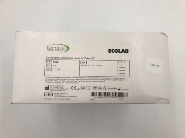 MICROTEK 4862 Ecolab Genesys Microshield Microscope Drape for Zeiss MD 46in x 80in (5/Box)(X)