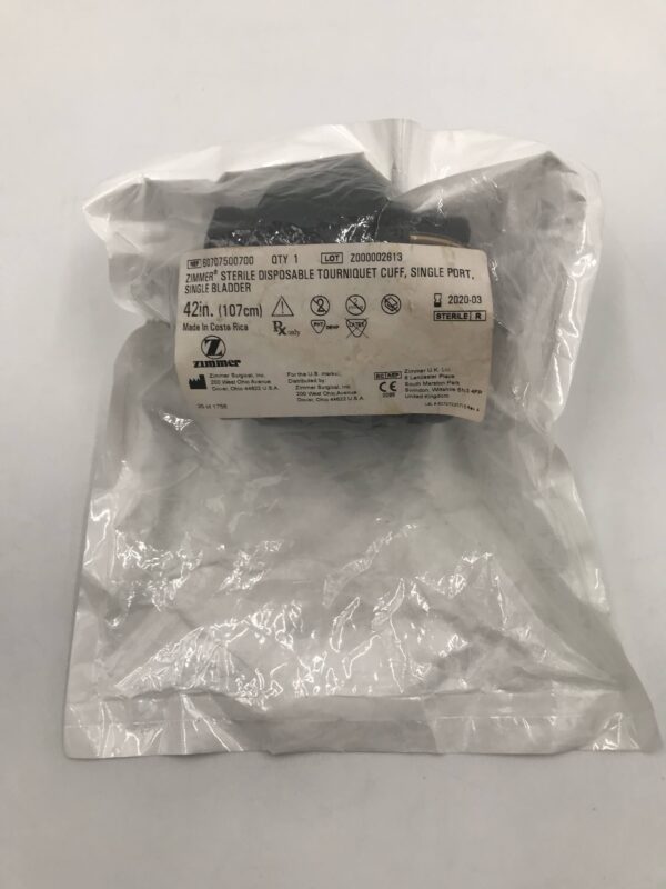 ZIMMER 60707500700 Disposable Tourniquet Cuff, Single Port, Single Bladder 42in (X)
