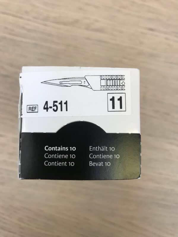 INTEGRA LIFESCIENCES 4-511 Miltex Stainless Steel Disposable Safety Scalpels Size 11 (10/Box)(X)