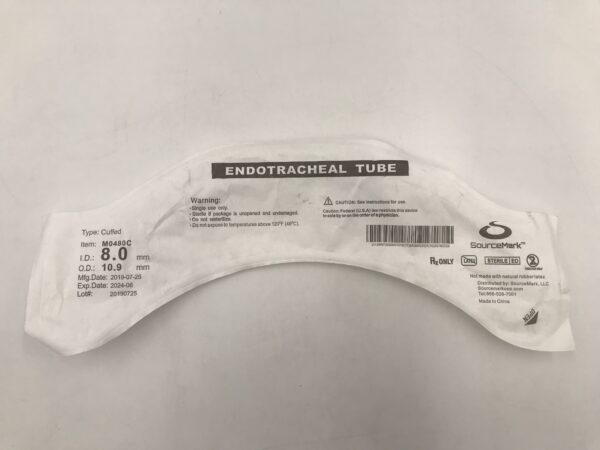 SourceMark M0480C Endotracheal Tube Cuffed I.D.=8.0mm O.D.=10.9mm