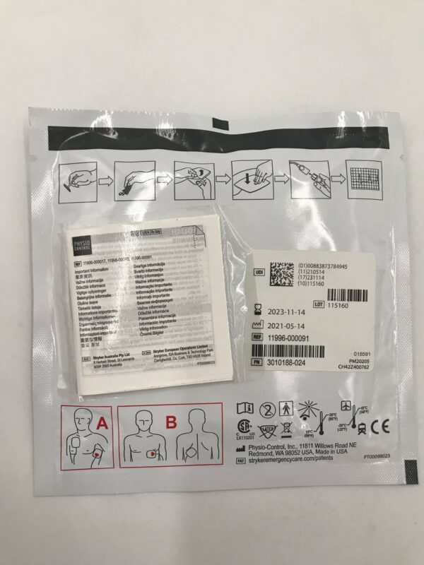 Physio-Control 11996-000091 Edge Quik-Combo Adult Pacing/Defibrillation/ECG Electrodes
